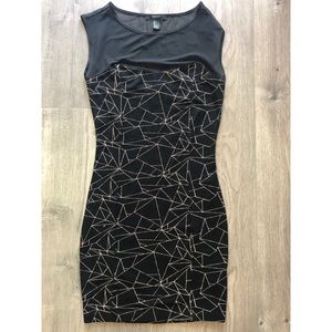 Black and Gold Bodycon Dress